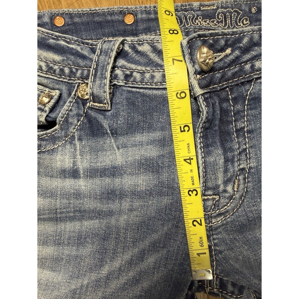 Miss Me Signature Embellished Bootcut Low Rise Jeans Size 29 (Hem Shortened) - Picture 13 of 16